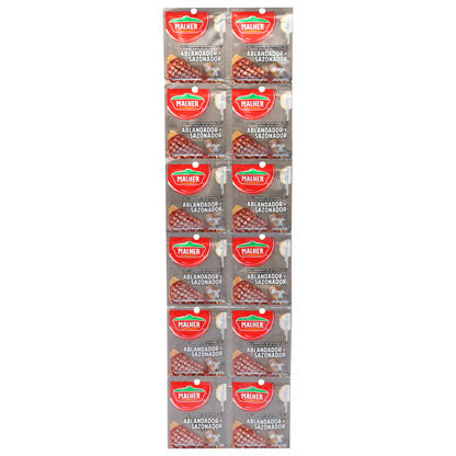 Mezcla para ablandar y sazonar carne Malher, 12 paquetes de 0.35 oz.