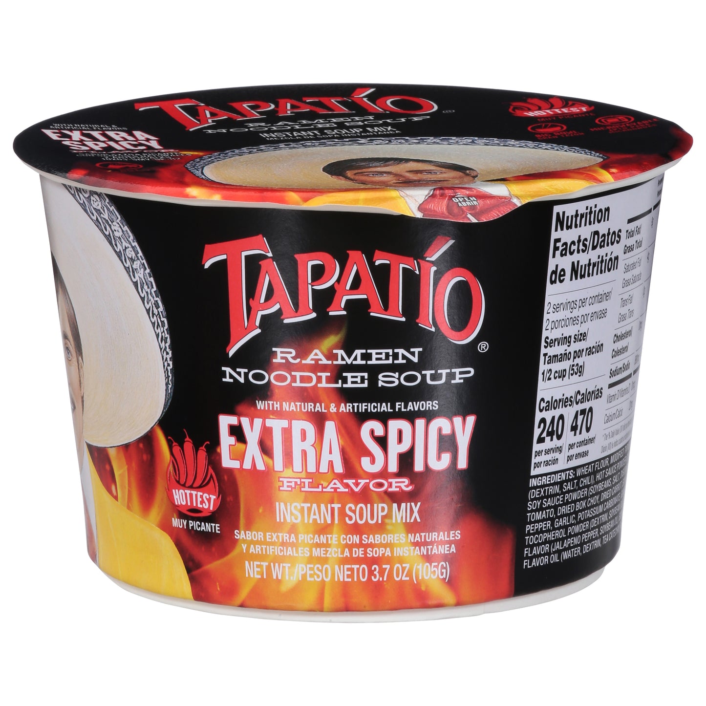 Sopa de fideos ramen Tapatío sabor extra picante 105 g
