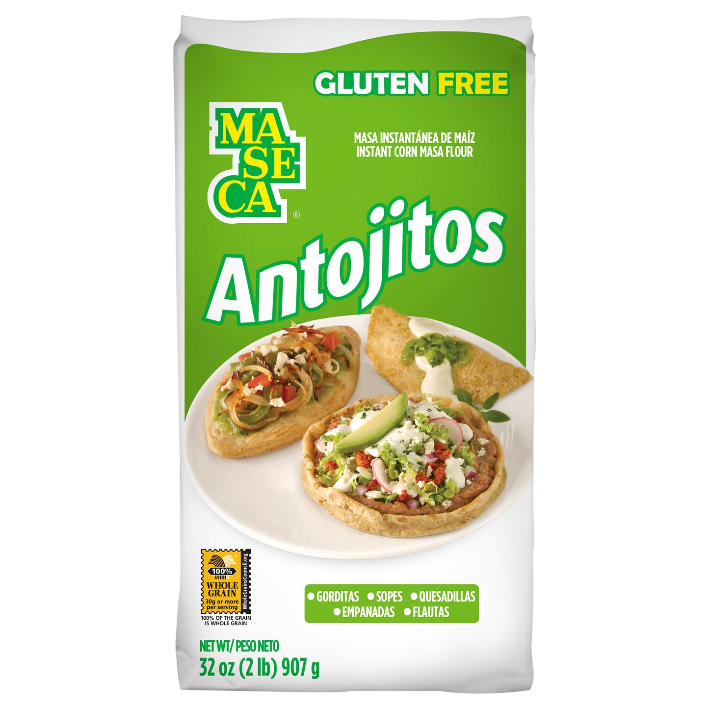 MASECA Antojitos Instant Corn Masa Flour 2 Lb Bag