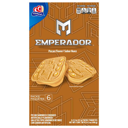 Gamesa Emperador Cookies Peacn Sandwich Artificially Flavored 2.3 Oz 6 Count