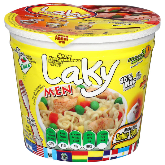 Sopa instantánea sabor pollo Laky Men 75 g