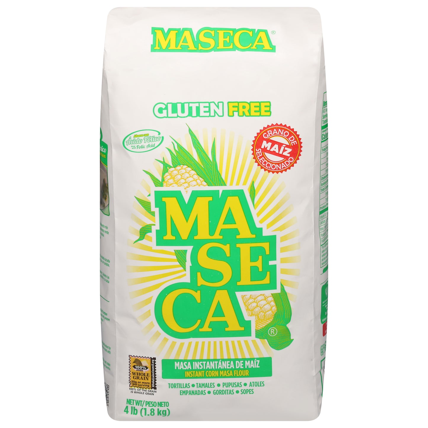 Harina de maíz instantánea tradicional MASECA de 4 libras