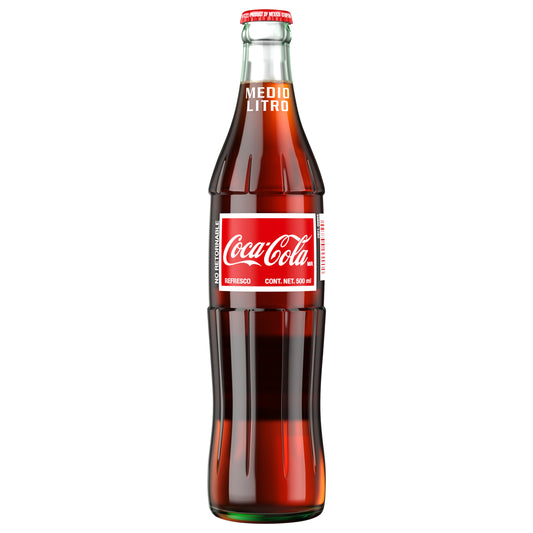 Coca-Cola México, botella de vidrio, 500 ml