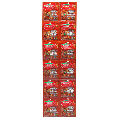 Caldo de tomate y carne Malher, 12 sobres de 0,35 oz.