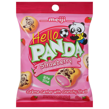 Galletas de fresa Meiji Hello Panda, tamaño bocado, 62 g
