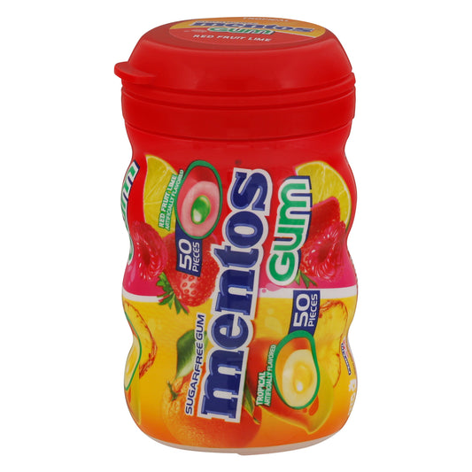 Mentos Sugar Free Red Fruit Lime Tropical Gum 50 Pieces