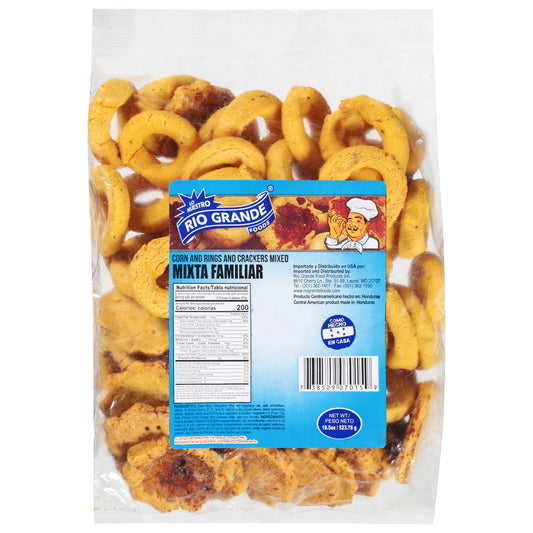 Mezcla de maíz, aros y galletas Rio Grande Foods, 524 g (18.5 oz)