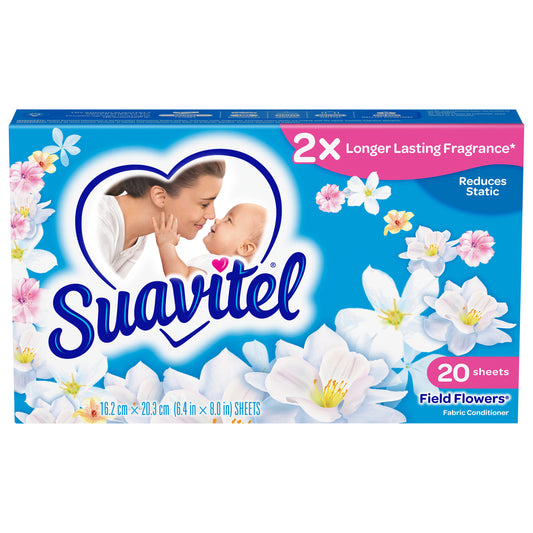 Toallitas suavizantes para secadora Suavitel, aroma a flores silvestres, 20 toallitas