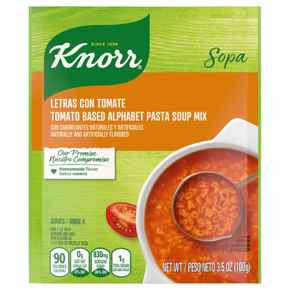 Mezcla para sopa de pasta con letras y base de tomate Knorr 3.5 oz