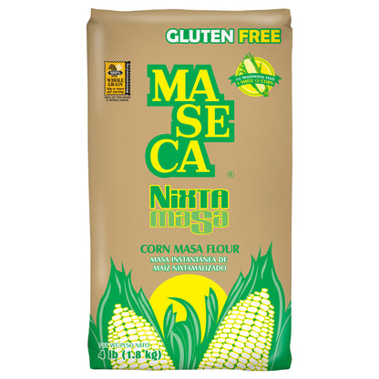 Harina de maíz instantánea para masa MASECA Nixtamasa, bolsa de 4 libras