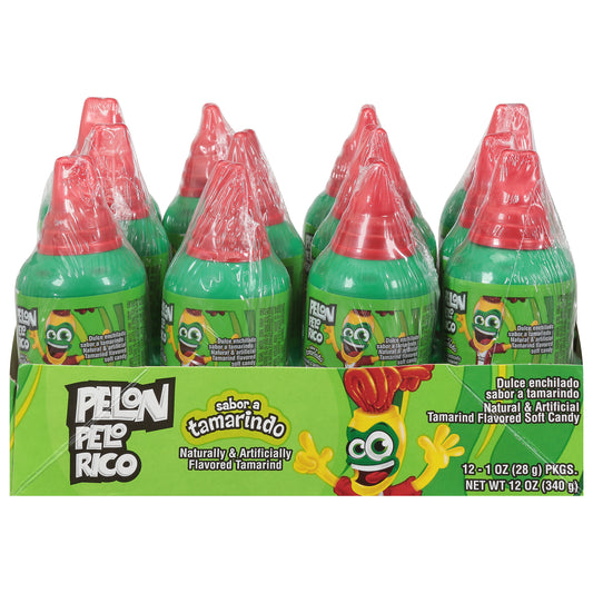Caramelos blandos con sabor a tamarindo Pelon Pelo Rico, 12 paquetes de 1 oz