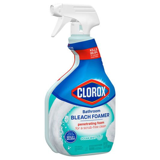 Clorox Bathroom Foamer with Bleach, Spray Bottle, Ocean Mist, 30 Fluid Ounces