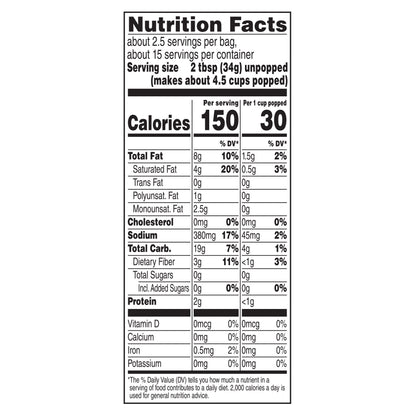 Palomitas de maíz para microondas con sabor a mantequilla de cine ACT II, paquete de 6 bolsas de 78 g (2.75 oz).