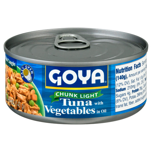 Atún claro en trozos Goya con vegetales en aceite 140 g