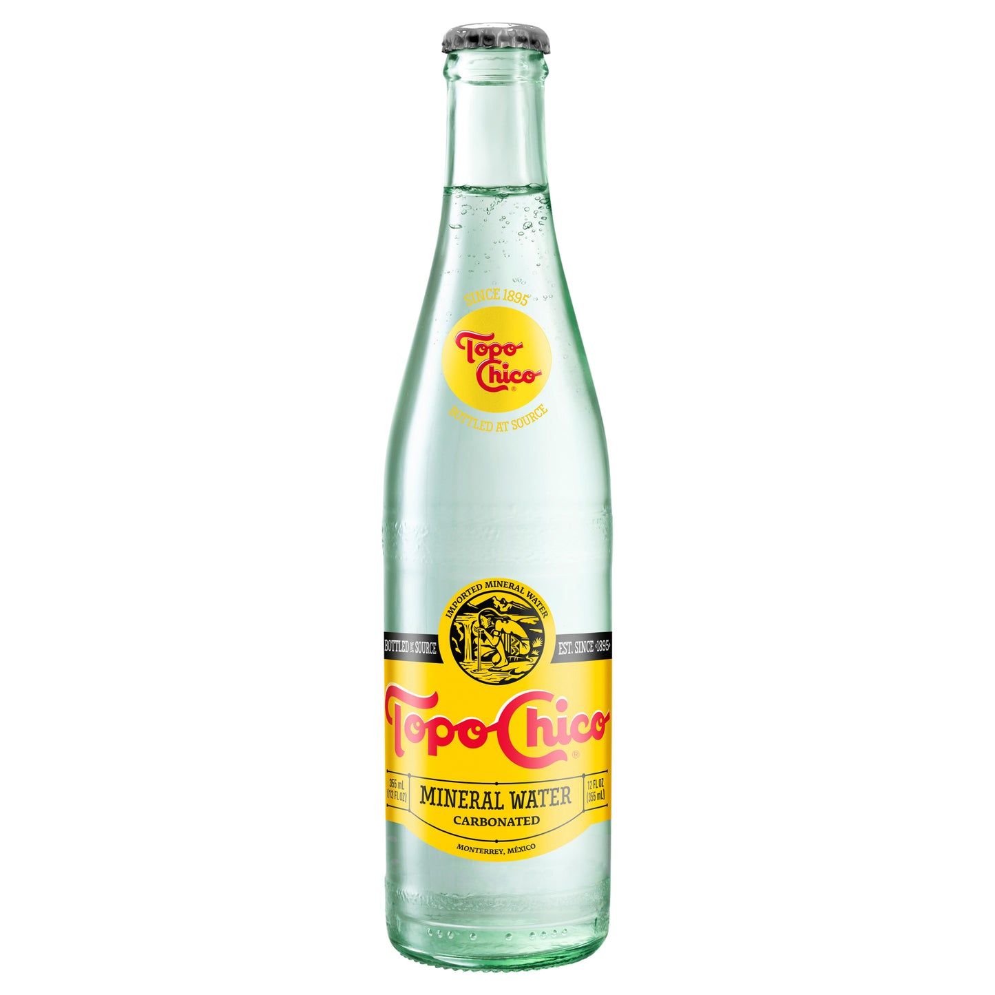 Botella de vidrio de agua mineral Topo Chico, 355 ml (12 onzas líquidas)