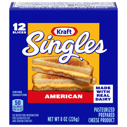 Kraft Singles American Cheese Slices, 12 ct Pack
