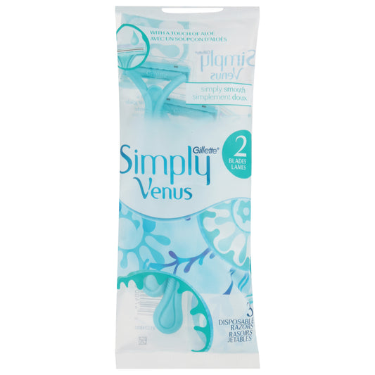 Gillette Simply Venus 2 Blades Disposable Razors 3 ea