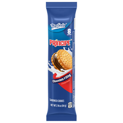Galletas sándwich de chocolate Marinela Principe, paquete de 8, 84 g