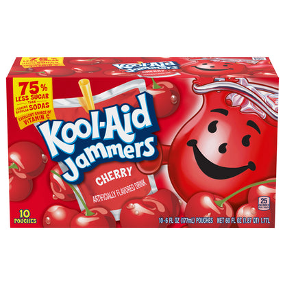 Bebida sabor cereza Kool-Aid Jammers, 10 bolsitas de 6 onzas líquidas