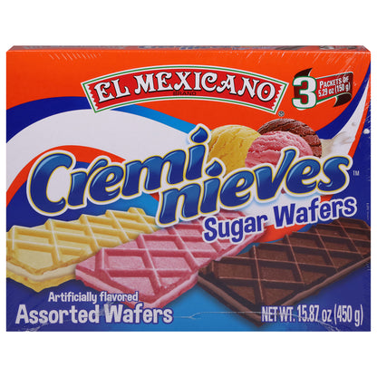 El Mexicano Cremi Nieves Obleas de azúcar surtidas 3 paquetes de 5.29 oz