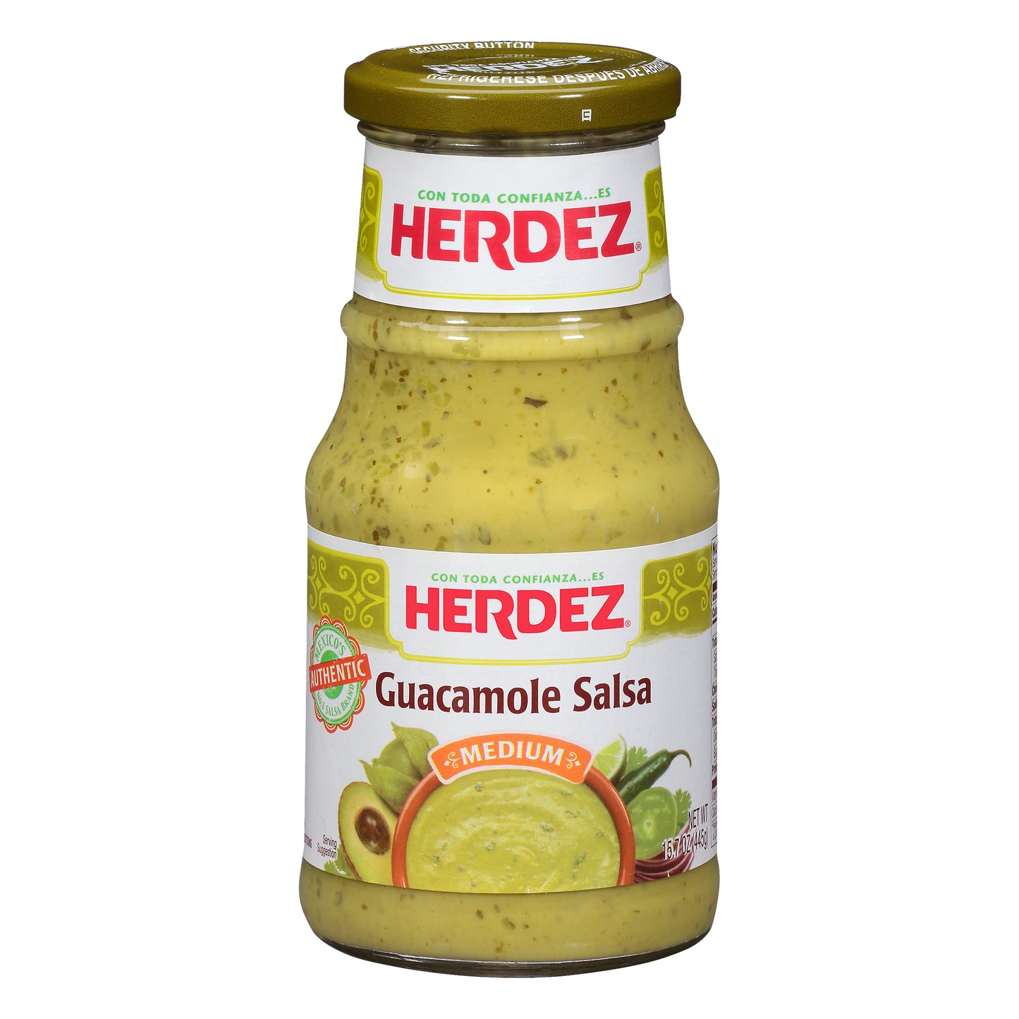 Salsa de guacamole Herdez mediana de 15.7 onzas