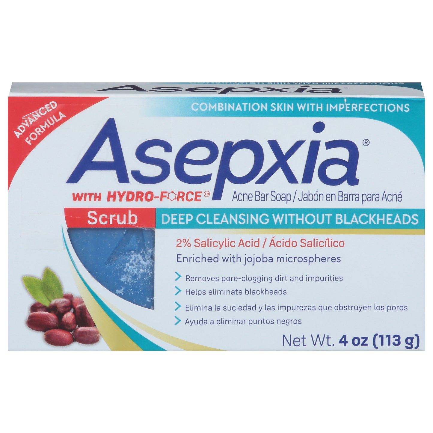 Jabón en barra para el acné Asepxia Advanced Formula de 113 g (4 oz)