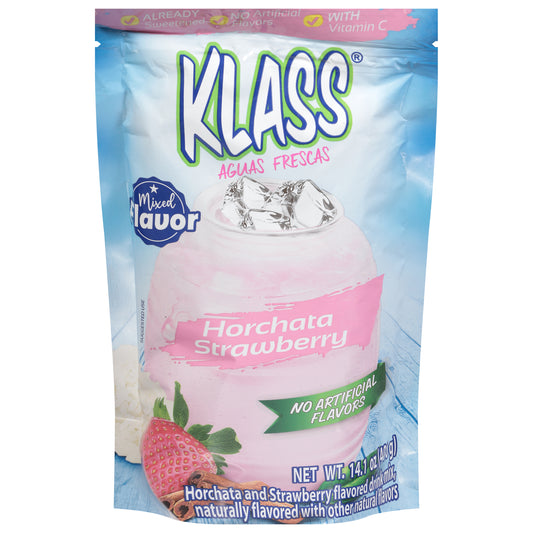 Mezcla para bebida de horchata de fresa Klass de 14.1 onzas