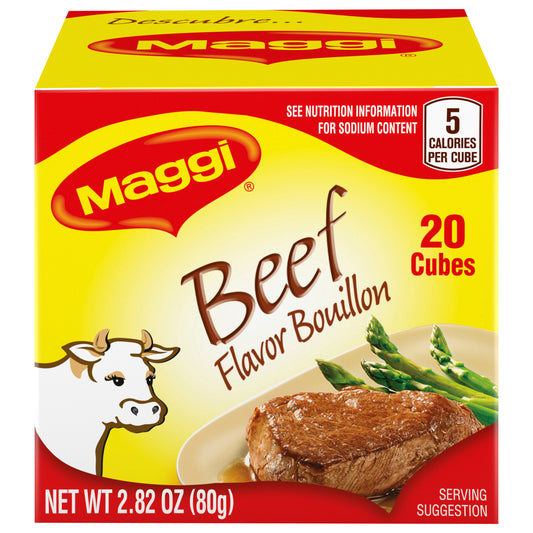 Cubitos de caldo Maggi sabor a carne, 20 unidades, 2.8 oz.