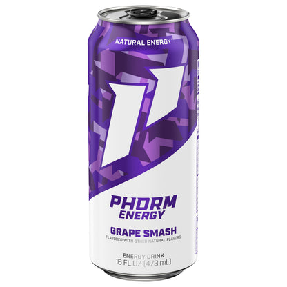 Bebida energética Phorm Energy sabor uva Smash, 473 ml (16 onzas líquidas)