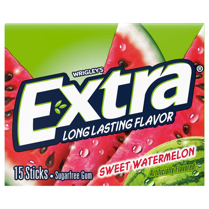 EXTRA Gum Sweet Watermelon Sugar Free Chewing Gum, Single Pack, 15 Stick