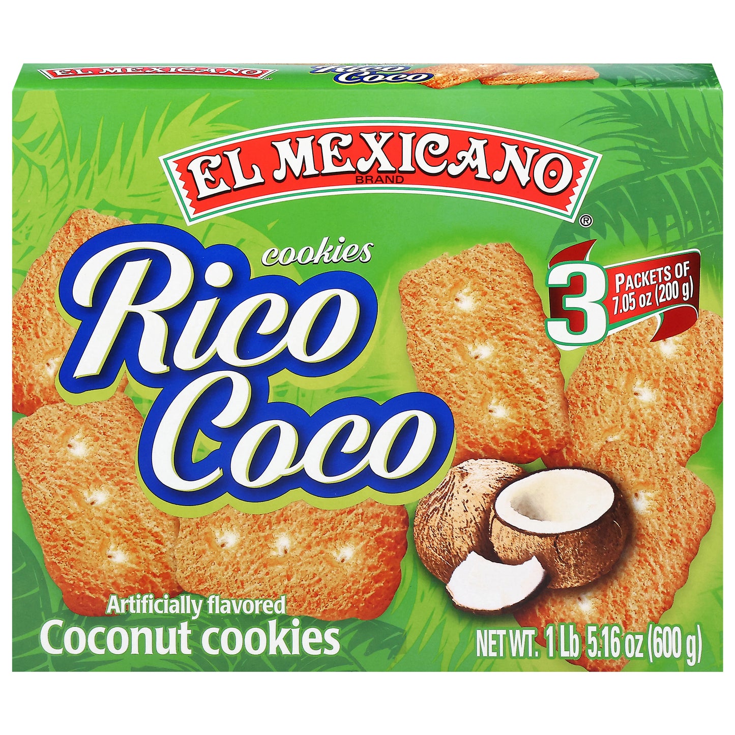Galletas de coco El Mexicano 3 paquetes de 7.05 oz