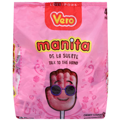 Vero Manita Cherry-Strawberry Lollipops 40 - 0.49 oz Lollipops