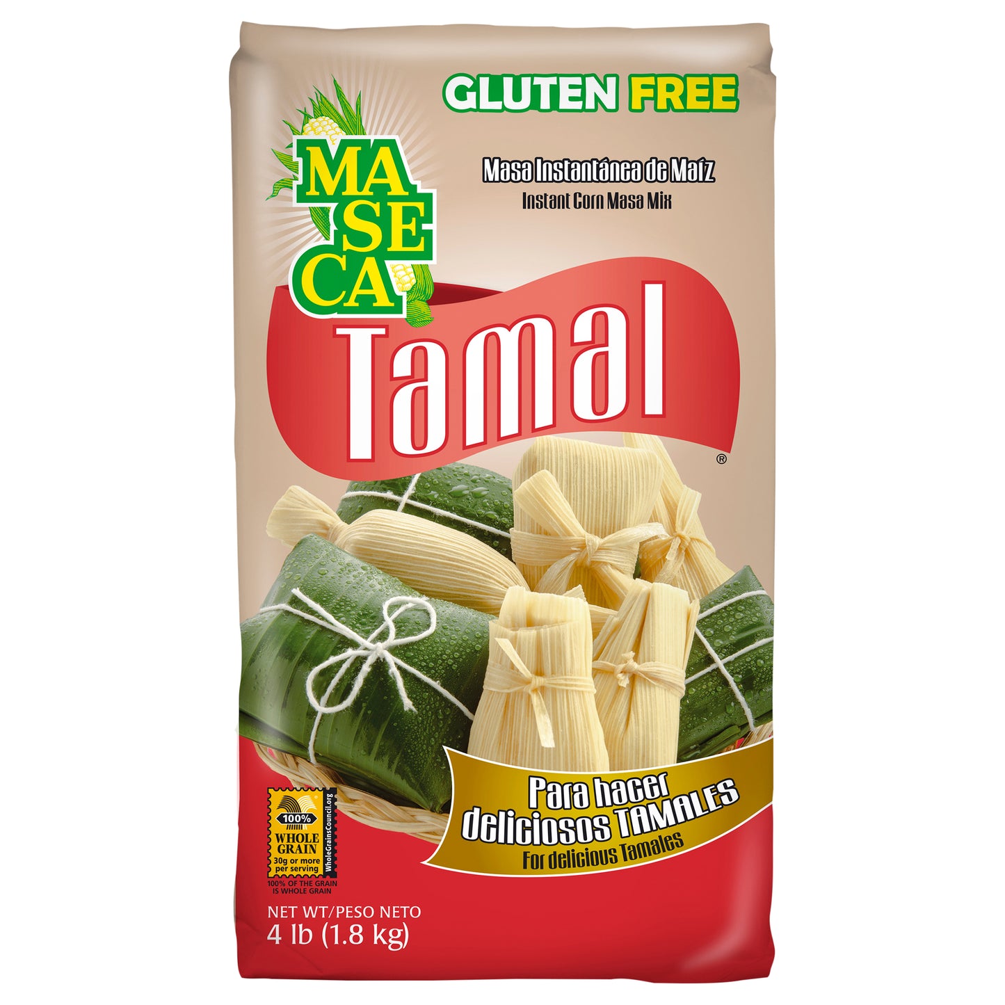 MASECA Tamal Harina de Maíz Masa Instantánea Bolsa de 4 lb