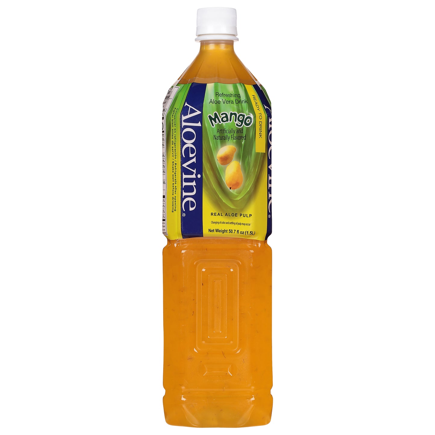 Bebida refrescante de mango y aloe vera Aloevine de 50.7 onzas líquidas