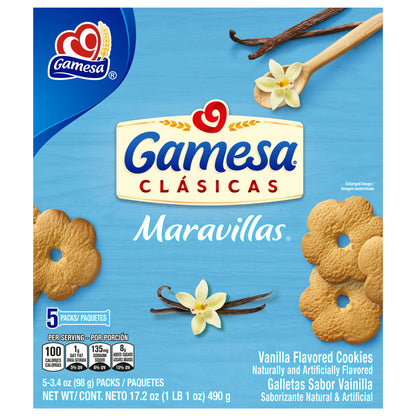 Gamesa Clasicas Maravillas Galletas sabor vainilla 3.4 oz, 5 unidades