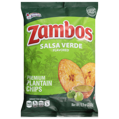 Chips de plátano con salsa verde premium de Zambos (150 g)