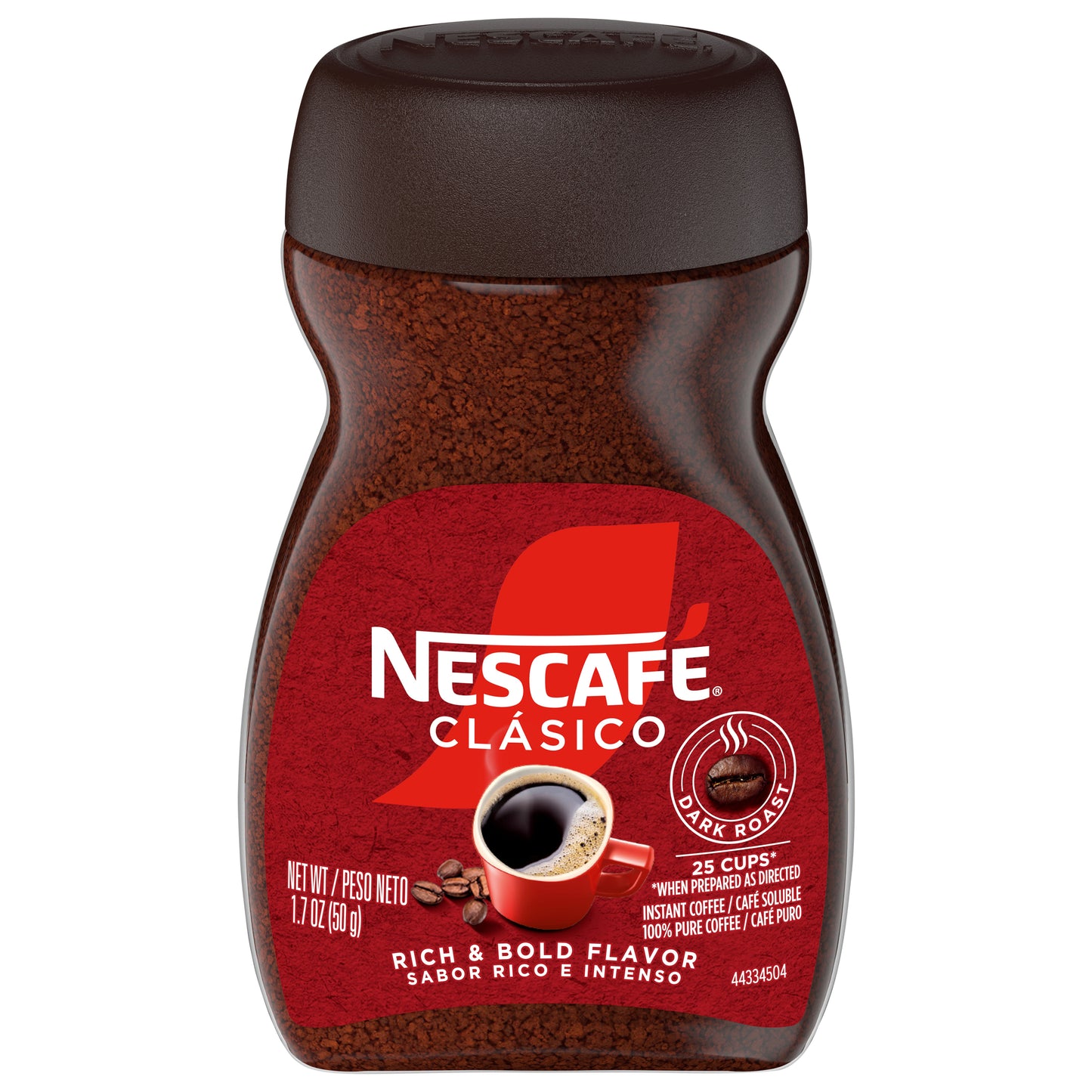 Café instantáneo tostado oscuro Nescafé Clásico de 48 g