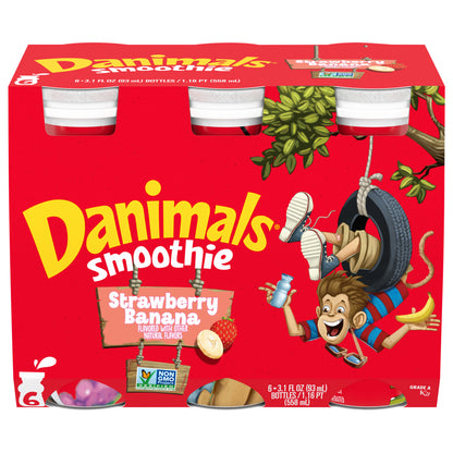 Batidos de fresa y plátano Danimals Swingin', botellas de 90 ml (3.1 oz fl), paquete de 6 unidades