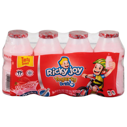 Strawberry Ricky Ricky Joy Tasty Snack Strawberry Flavor Yogurty Drink 4 - 3.37 fl oz B ...