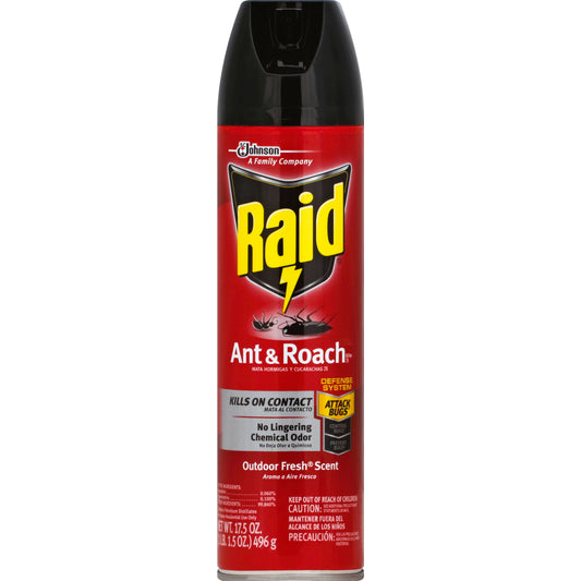 Raid Insecticida para Hormigas y Cucarachas 500 g - Aroma Fresco para Exteriores