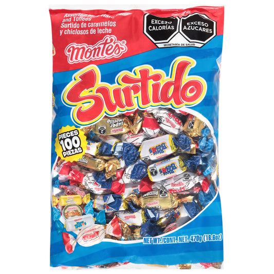 Montes Surtido Assorted Milk Hard Candy and Toffees 100 Pieces