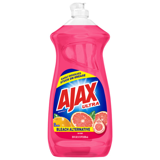 Jabón líquido para platos Ajax Ultra, alternativa a la lejía, pomelo - 28 onzas líquidas.