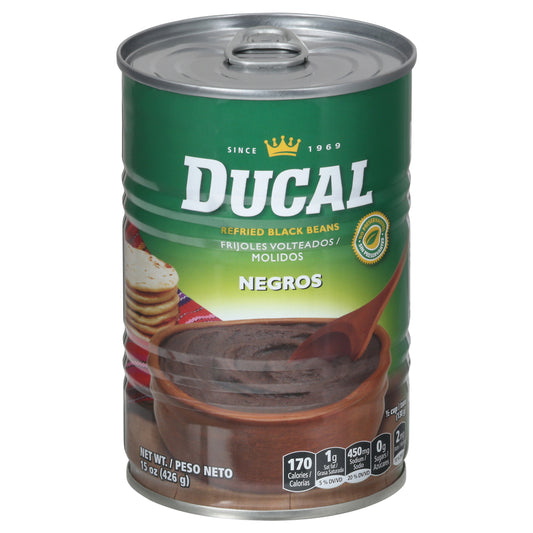 Frijoles negros refritos Ducal de 15 onzas