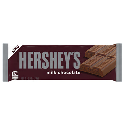 Barra de chocolate con leche HERSHEY'S tamaño King, 74 g (2.6 oz)