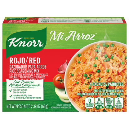 Mezcla de condimentos para arroz Knorr Rojo/Rojo, 68 g, paquete de 4 unidades
