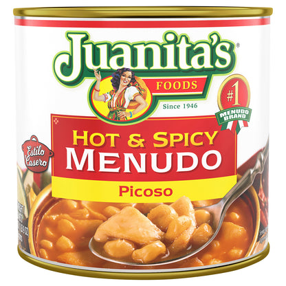 Juanita's Foods Hot & Spicy Menudo, Canned Menudo, 25 oz