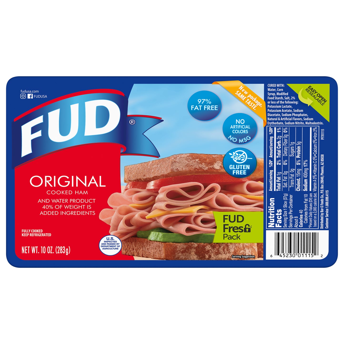 Jamón cocido original FUD de 283 g