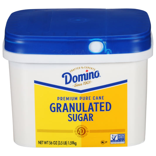 Azúcar granulada de caña pura Domino Premium, envase de 1,6 kg (3,5 lb).