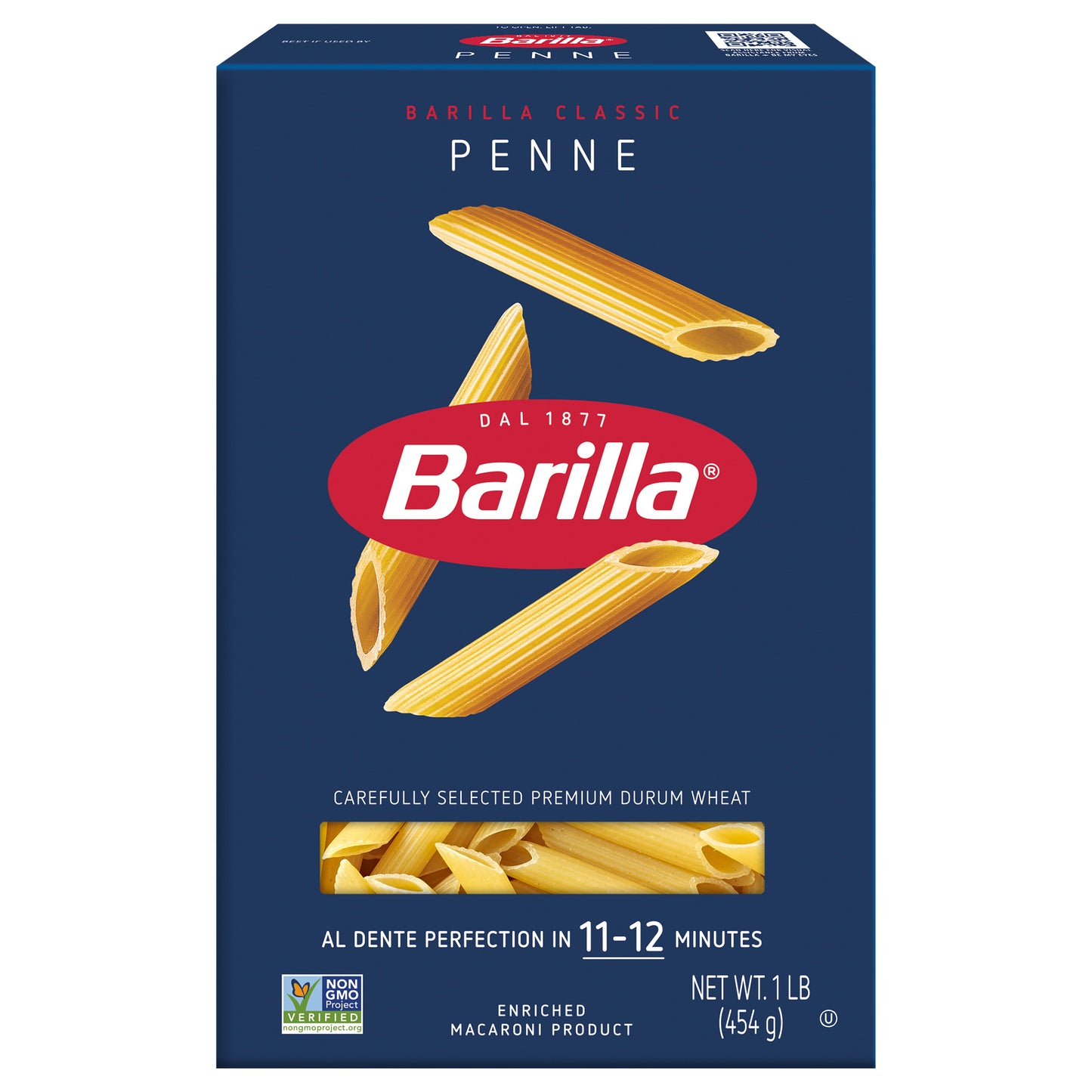 Pasta Barilla Blue Box Penne, Proyecto No-GMO Certificado y Kosher