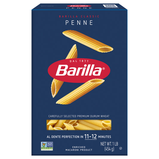 Pasta Barilla Blue Box Penne, Proyecto No-GMO Certificado y Kosher